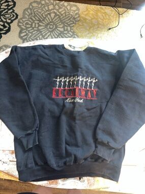 Vintage Hanes Broadway New York Embroidered Crewneck Sweatshirt - Black